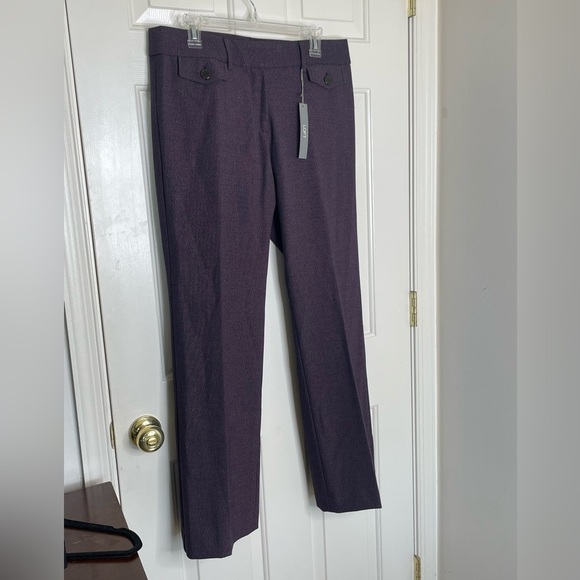 NWT LOFT Textured Purple Straight Leg Dress Pants Size 10 Workwear Career - Picture 2 of 12